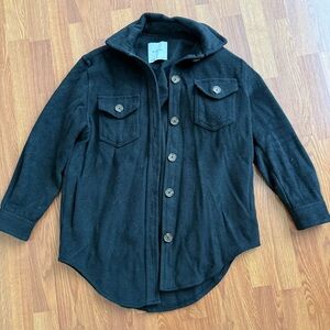 Bluenotes Black Button-Up Shirt Jacket